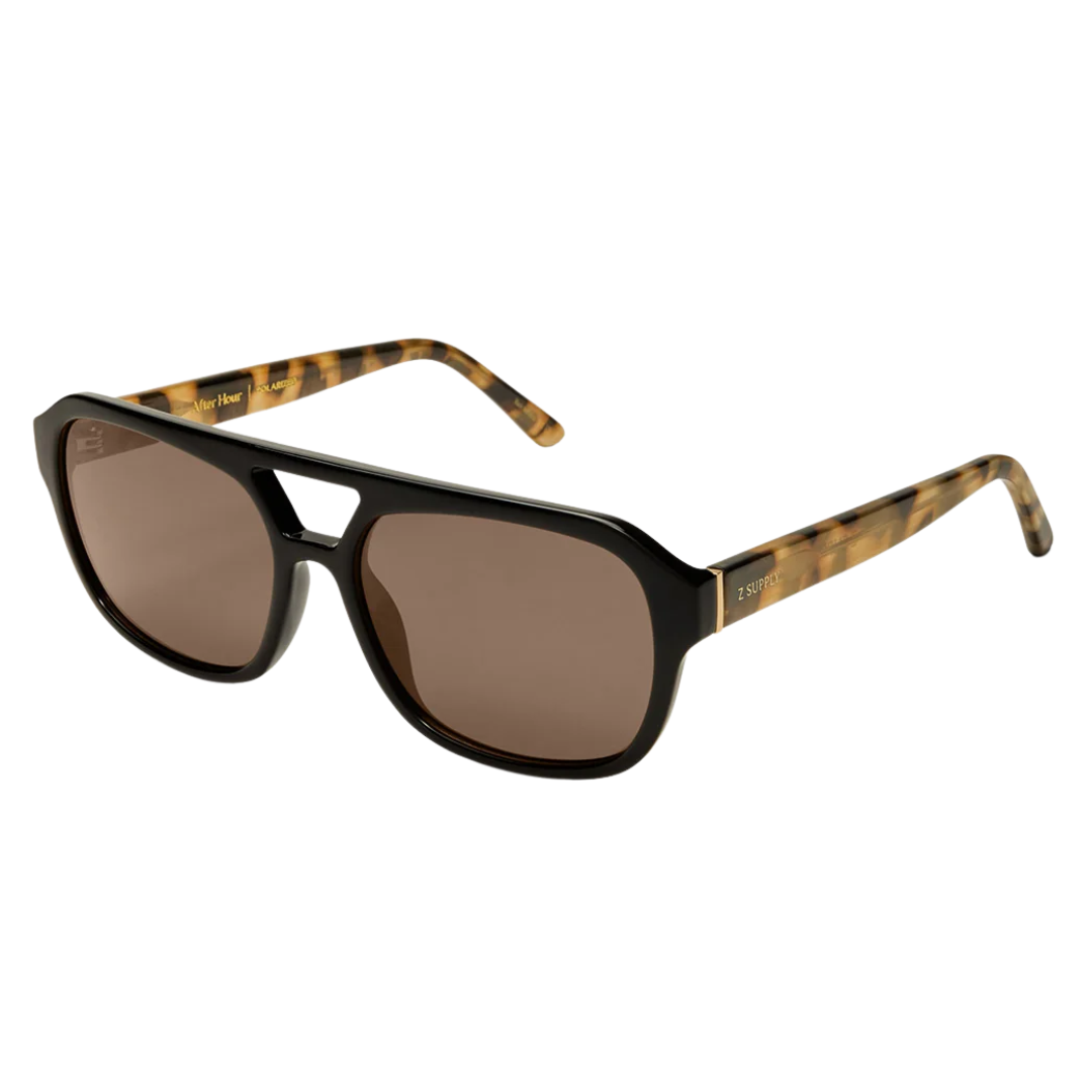 After Hour Polarized Sunglasses in Black Tort - Brown