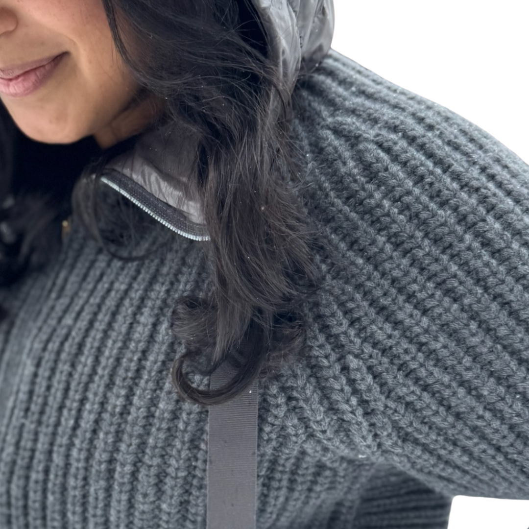 Cob Stitch Cardigan Stitch in Grey