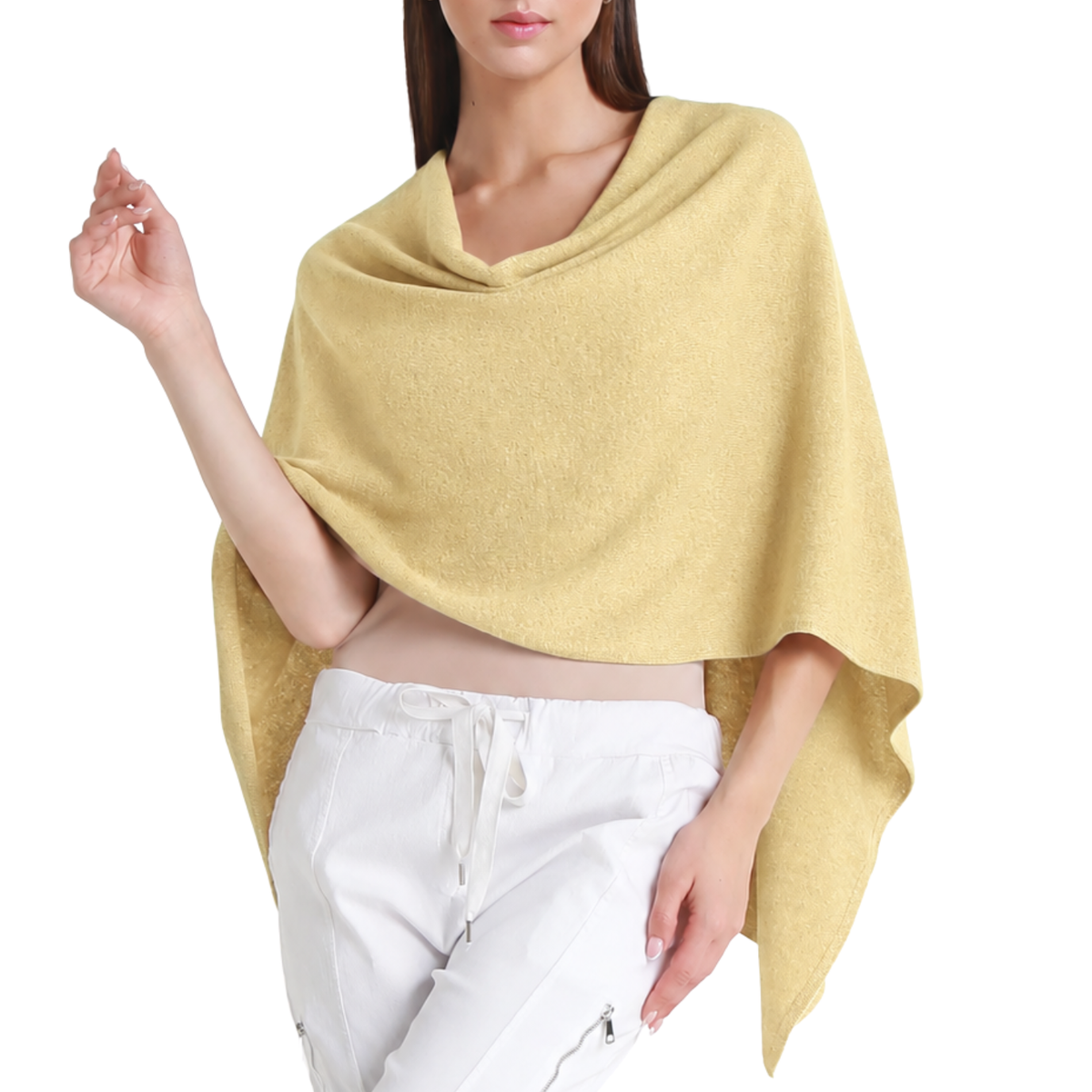 Cashmere Ruana in Winter White