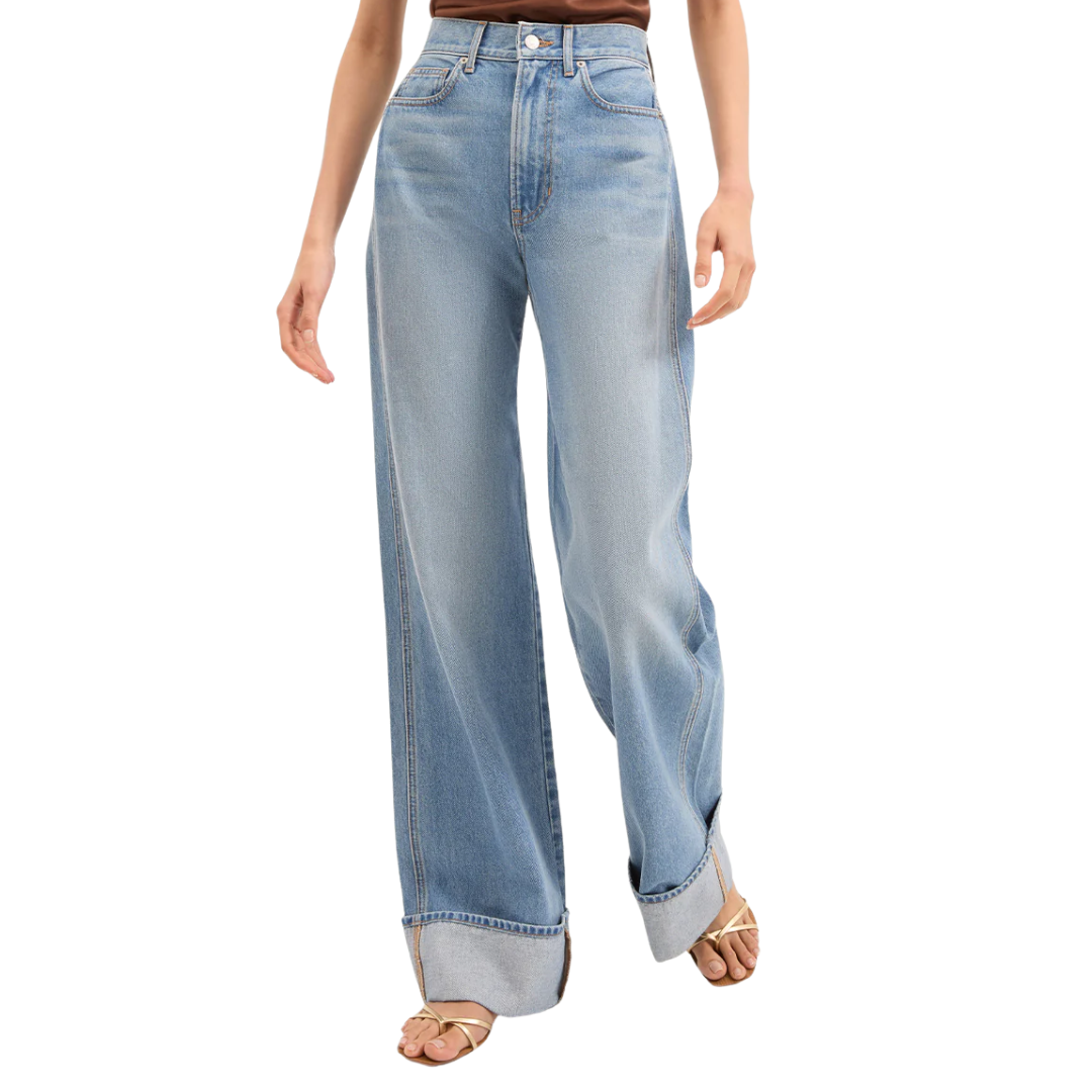 Taylor Cuffed Wide-Leg Jean in Bright Nova