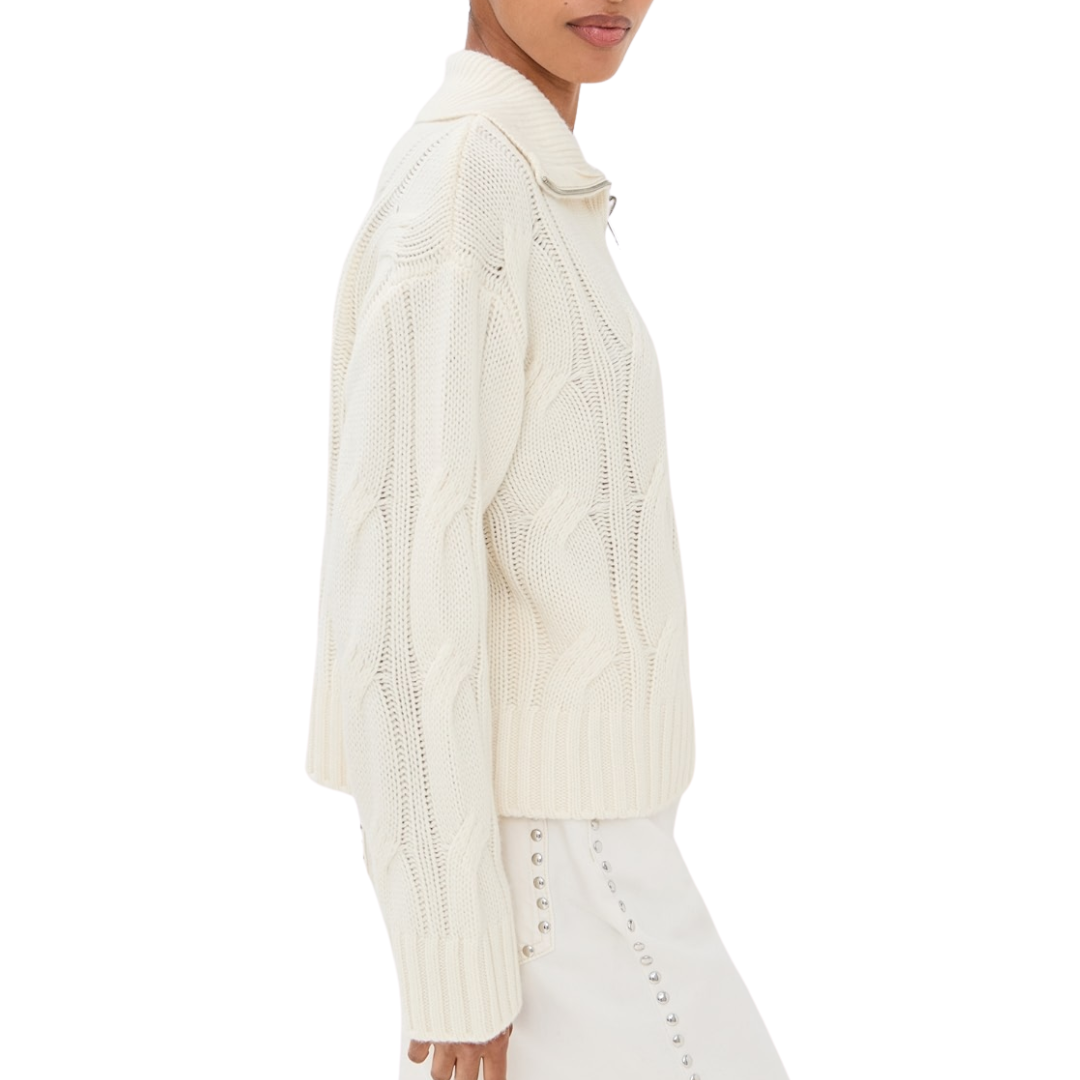 Esme Half Zip Sweater in Gardenia