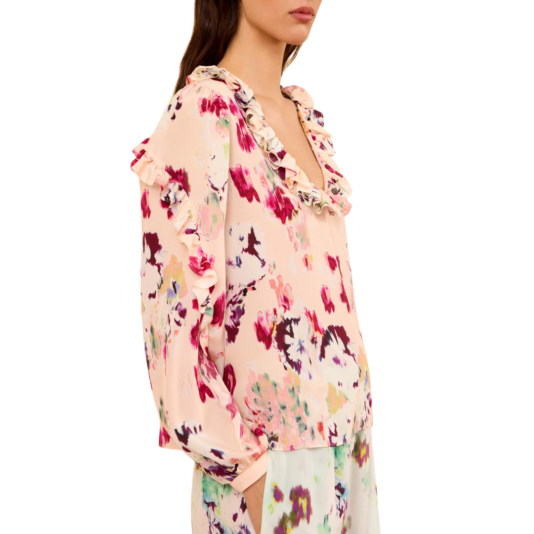 Marguerite Silk Blouse in Summer Garden