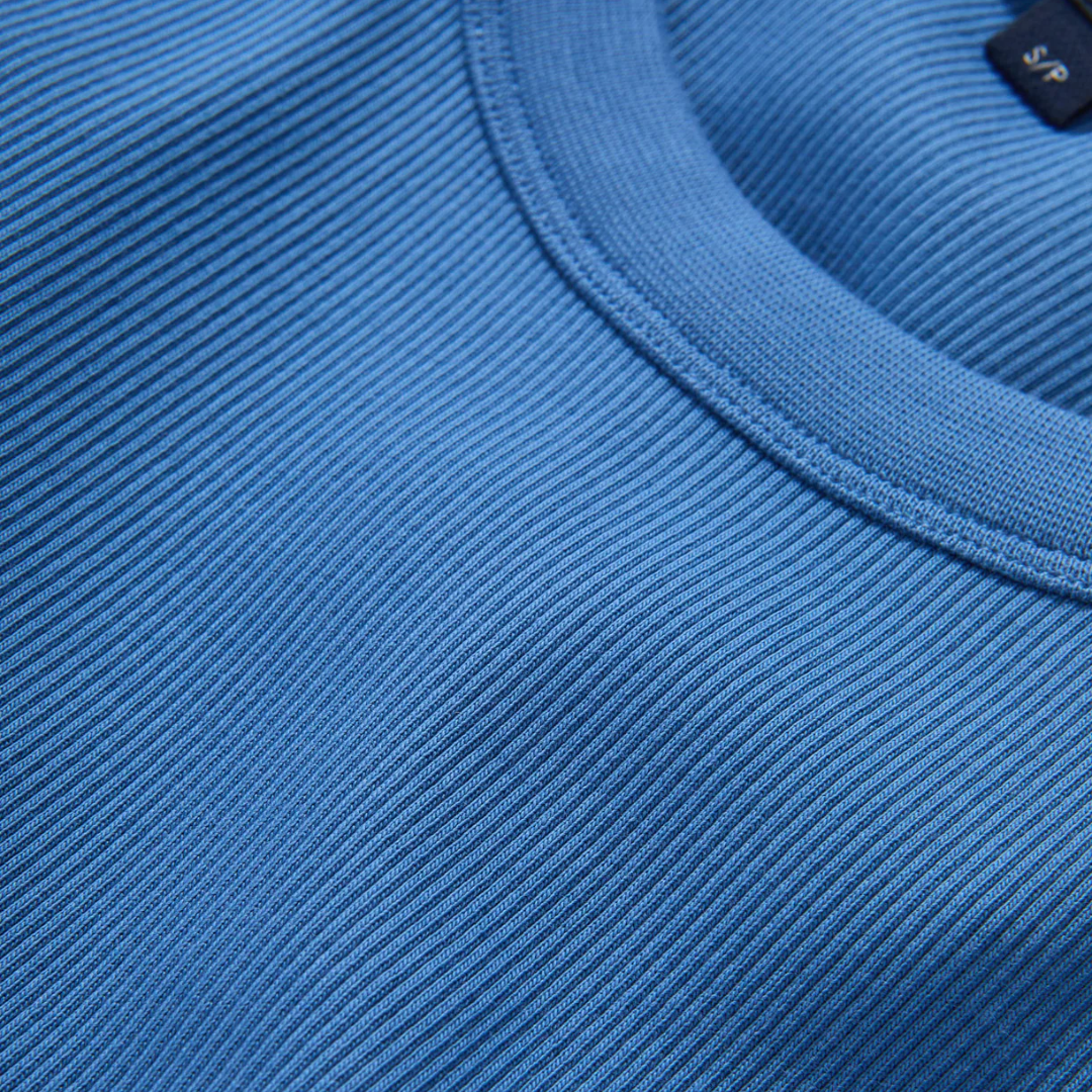 Jordyn Cropped Tank Top in Blue Coast