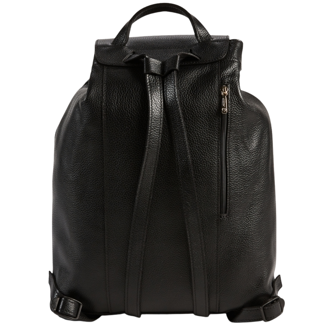 Le Foulonne Leather Backpack in Black
