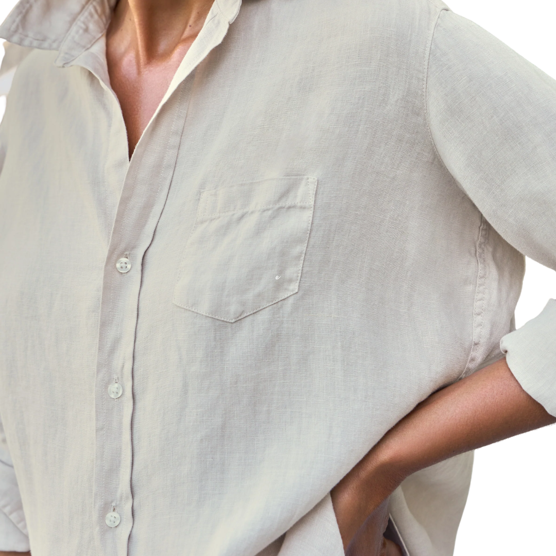 Eileen Relaxed Button-Up Shirt in Sand