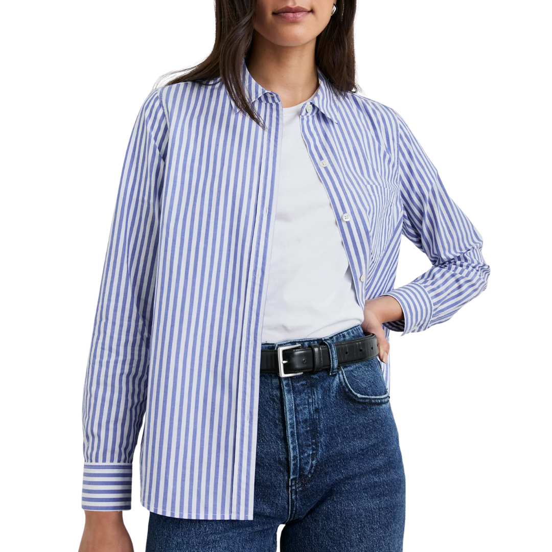 Stina Shirt in Mariner White Stripe