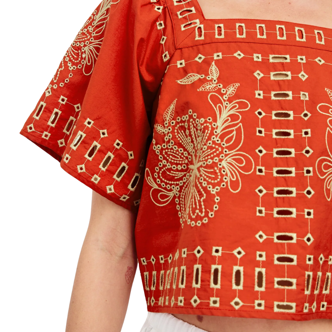 Laine Top in Terracotta