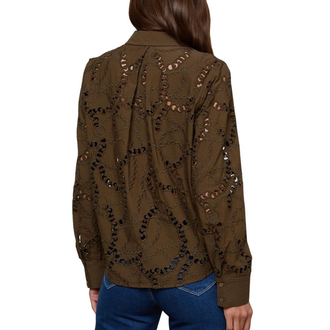 Ellery Eyelet Shirt in Pine