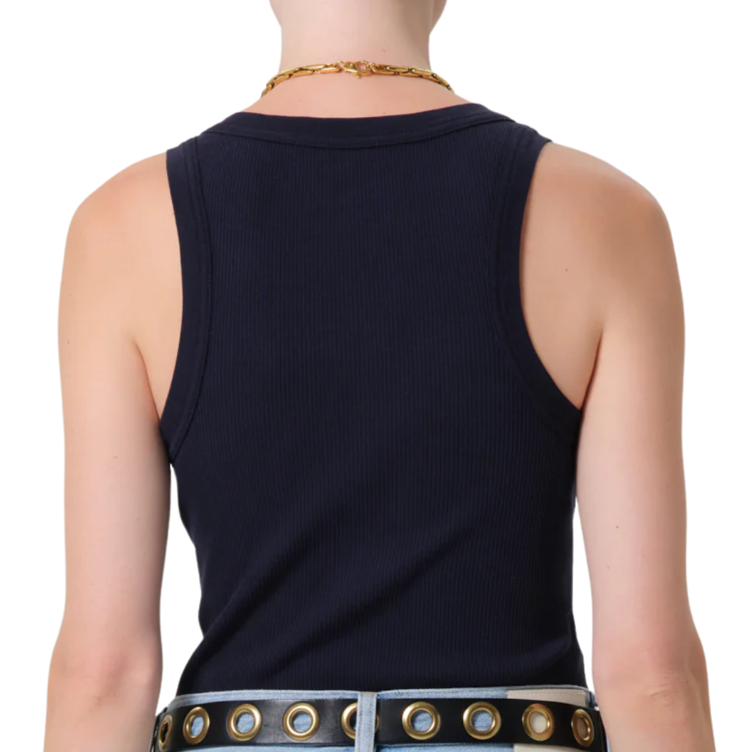 Isabel Rib Tank in Navy