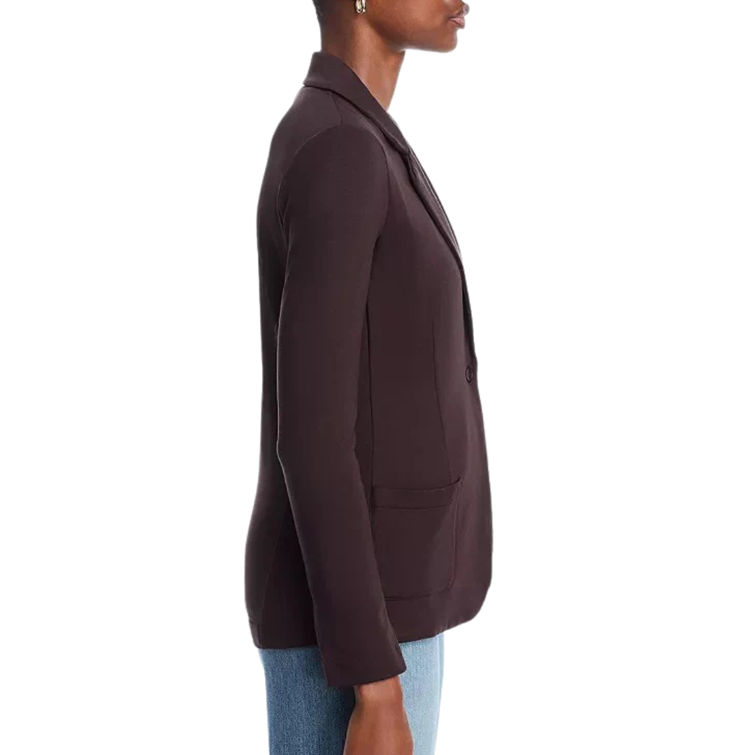 French Terry One Button Blazer in Coffee