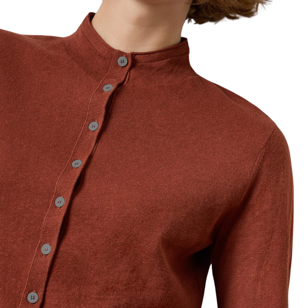 Funnel Neck Cardigan in Maplewood