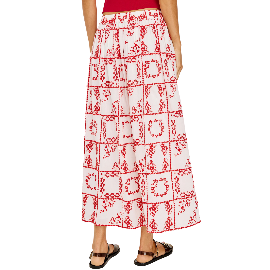 Dax Skirt in Ivory Red Handkerchief