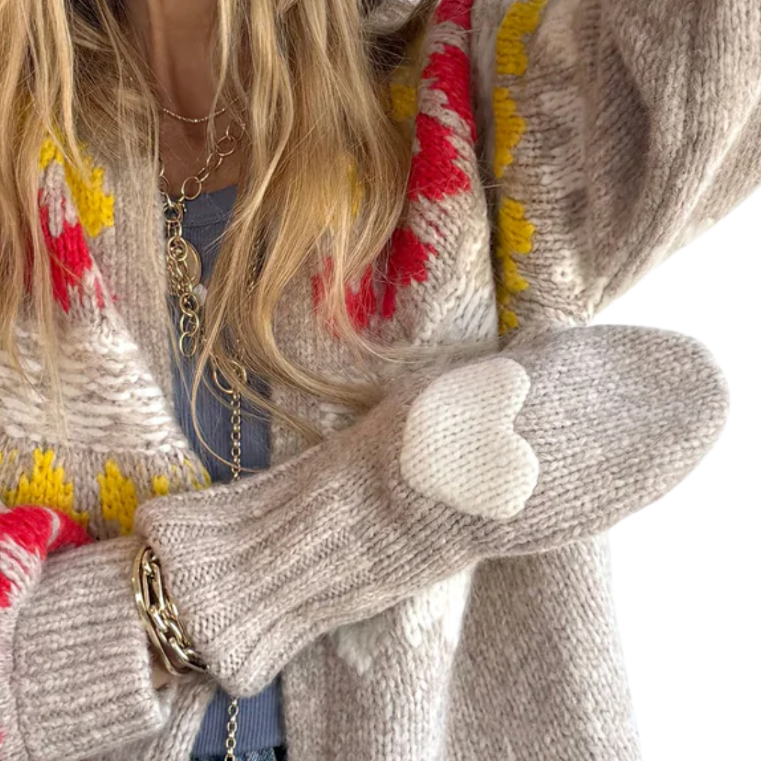 Patch Mittens in Camel