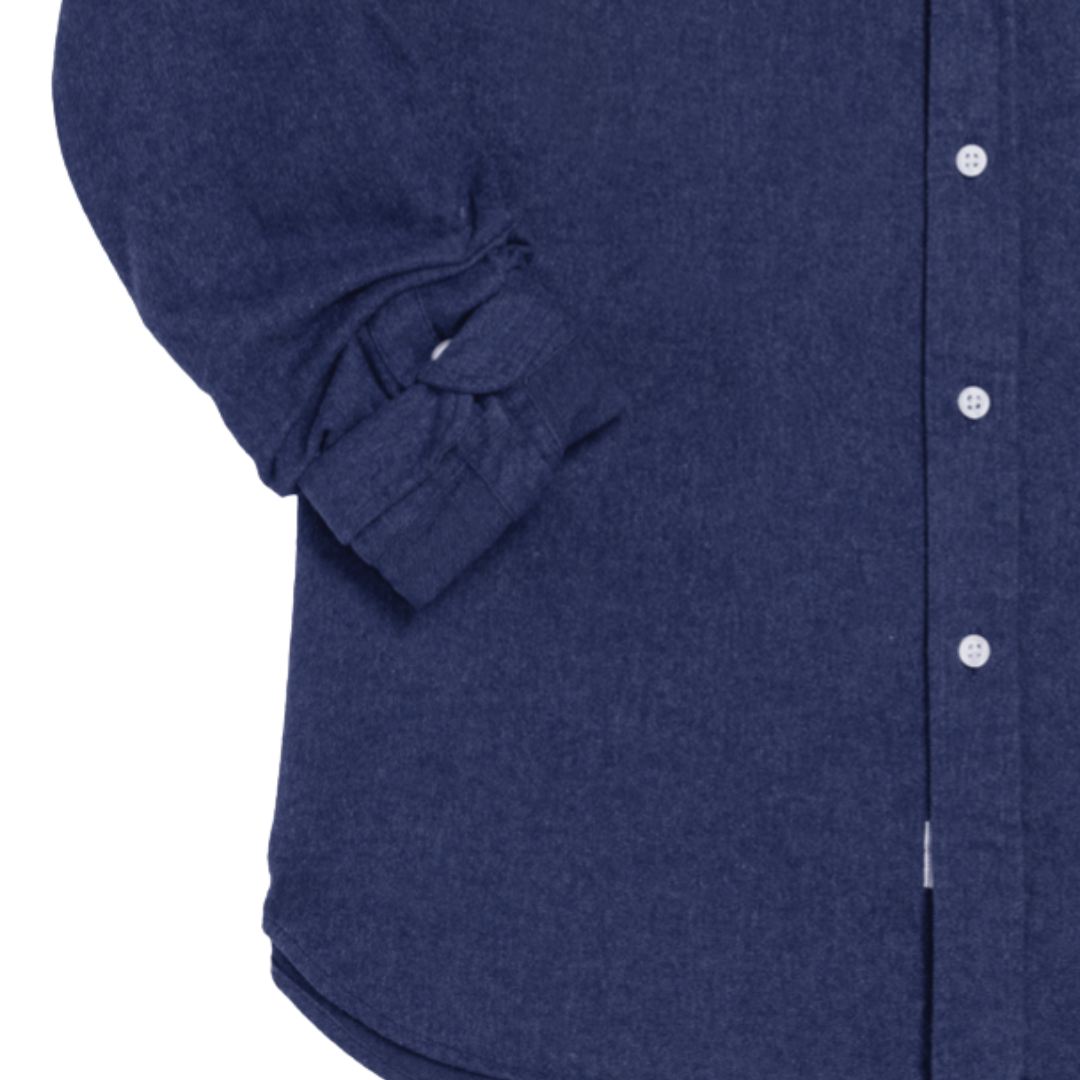 Eileen Relaxed Button-Up in Blue Melange