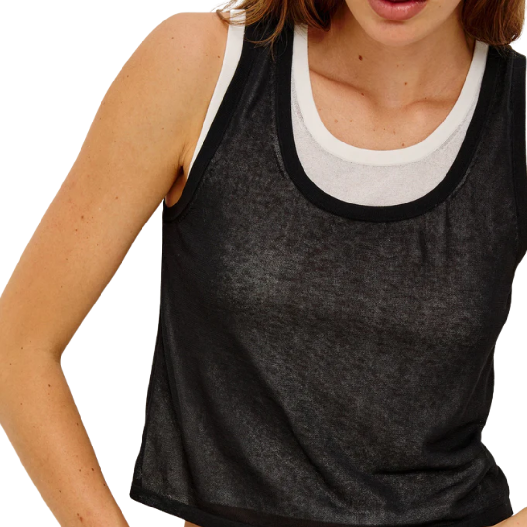 Kelly Top in Black Ivory