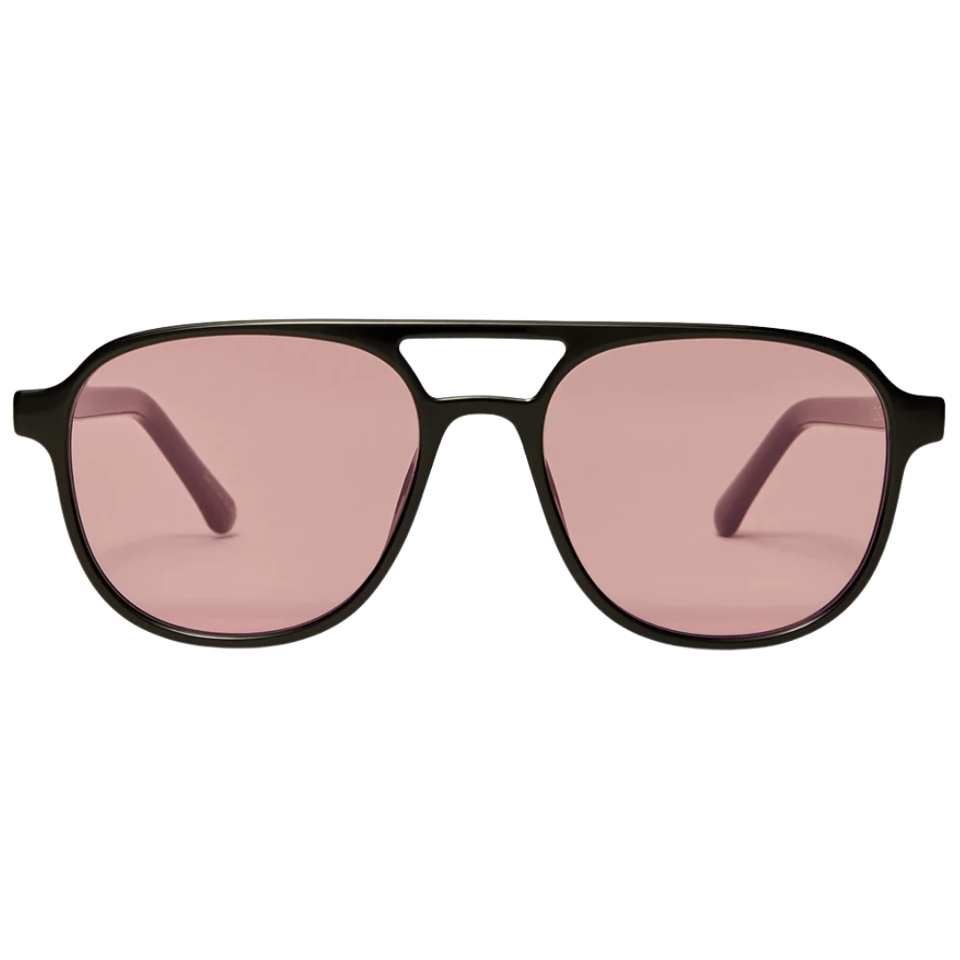 Tourist Polarized Sunglasses in Polished Black-Pink
