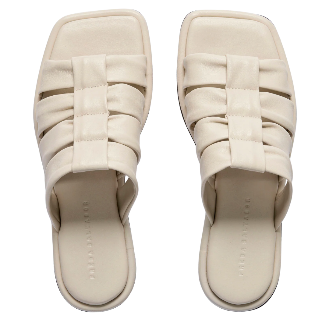 Selena Cloud Mule Sandal in Vanilla Nappa