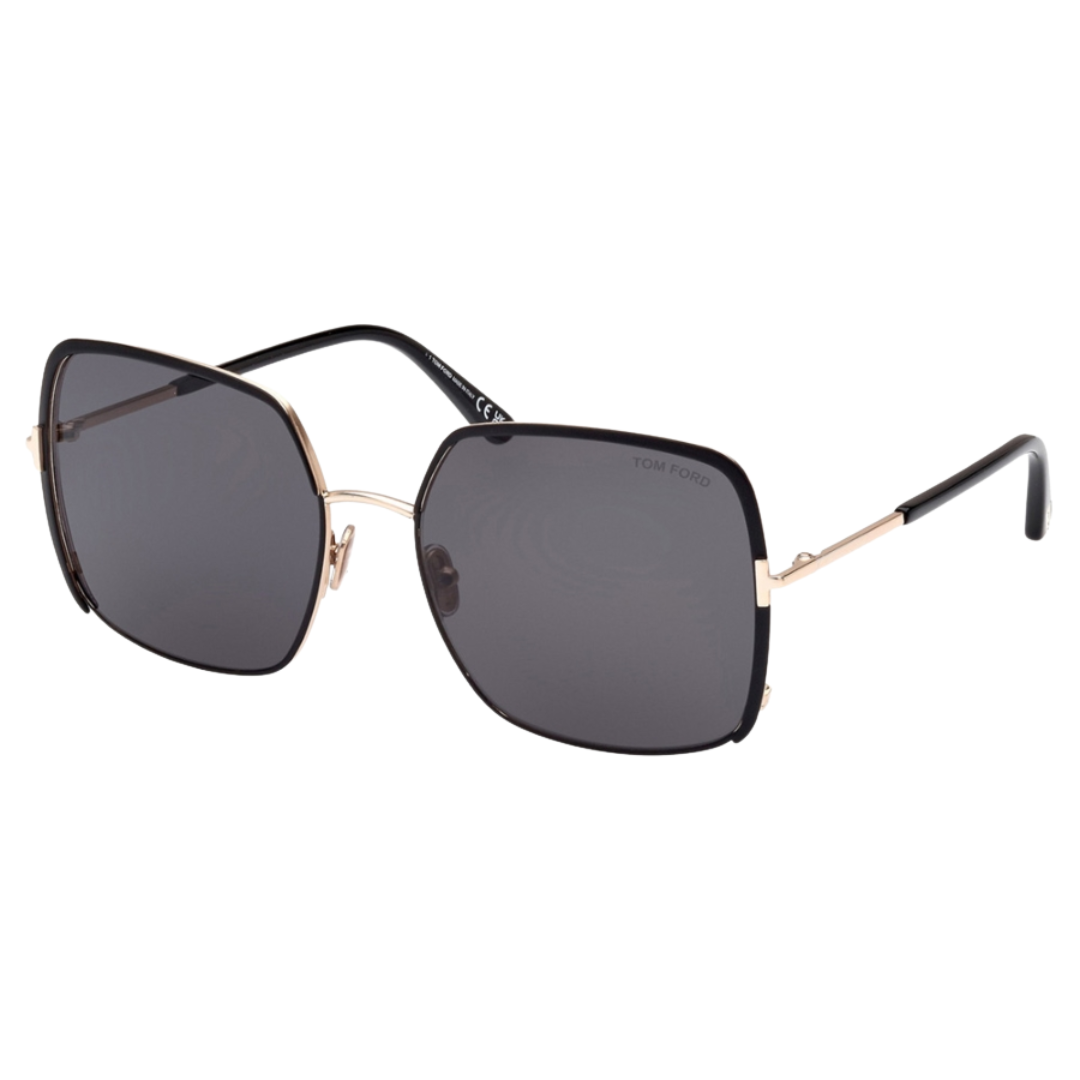 Raphaela Sunglasses in Black on Black Gold