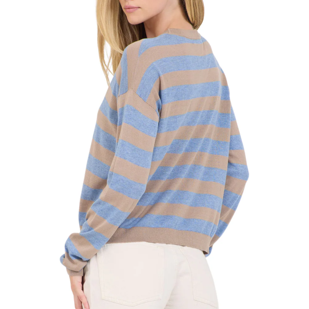 Sloane Boxy Pullover in Stone Combo