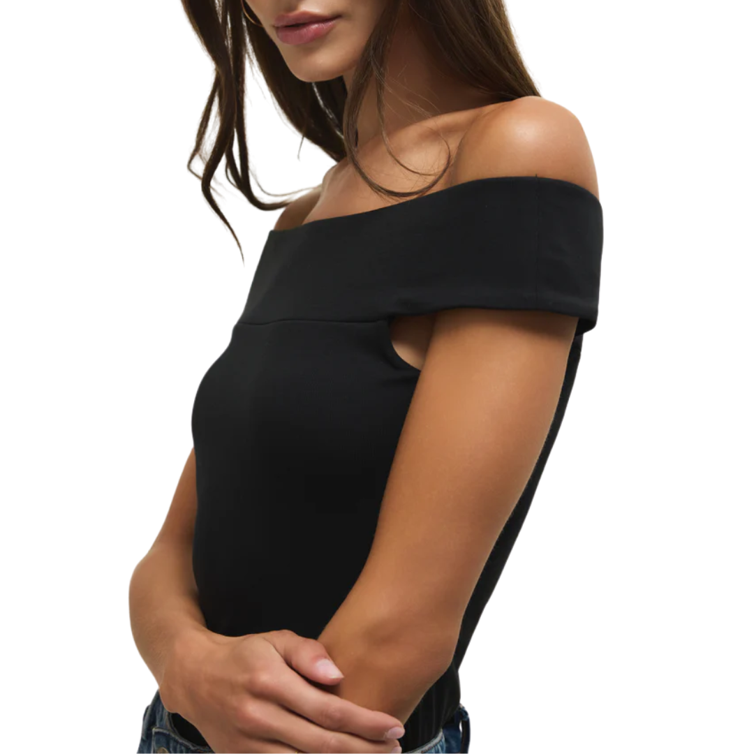 Second Skin Off Shoulder Top in Black