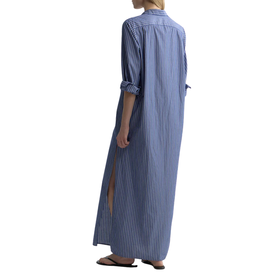 Mina Dress in Dark Navy/White Stripe