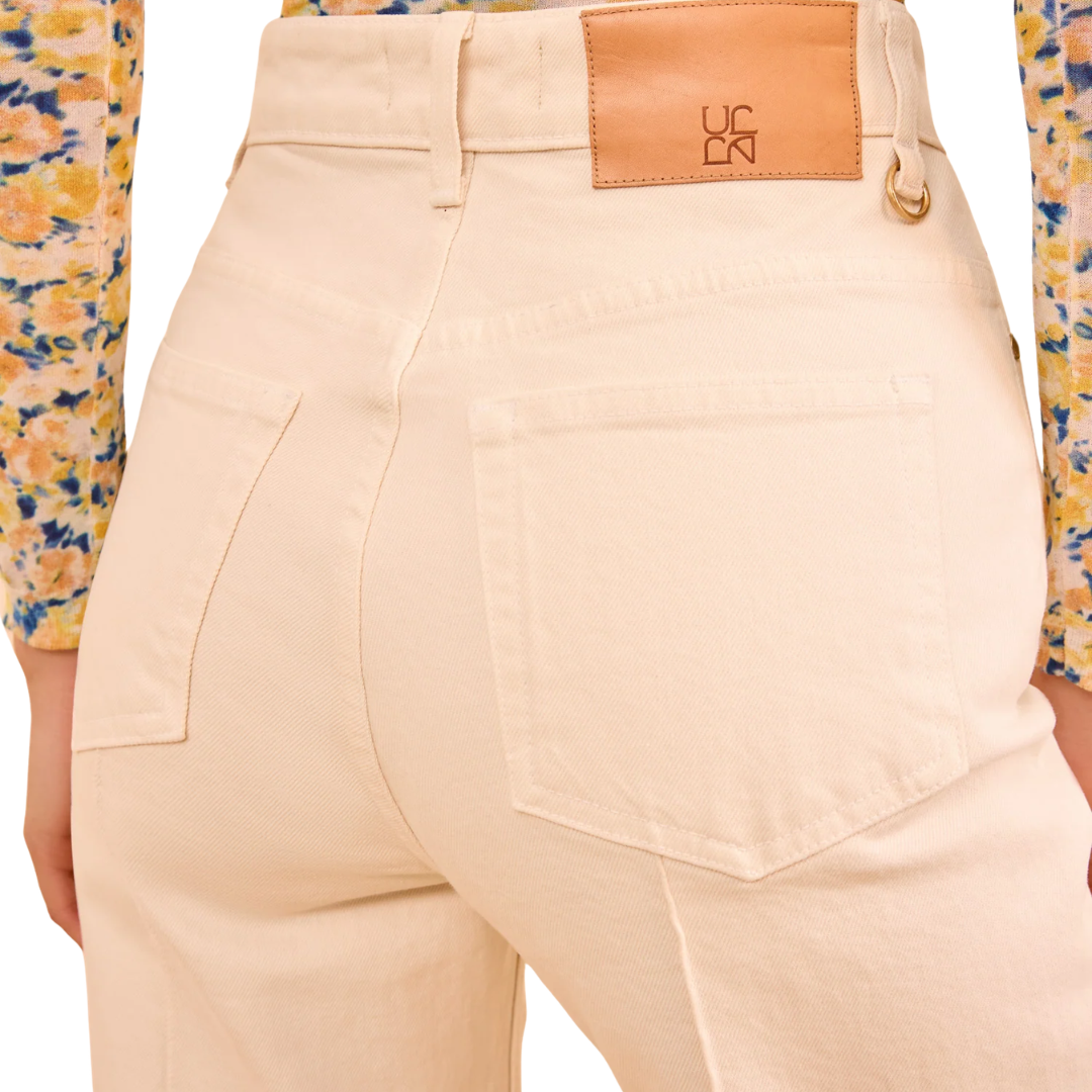 The Genevieve Stretch Pintuck Jean in Cowrie