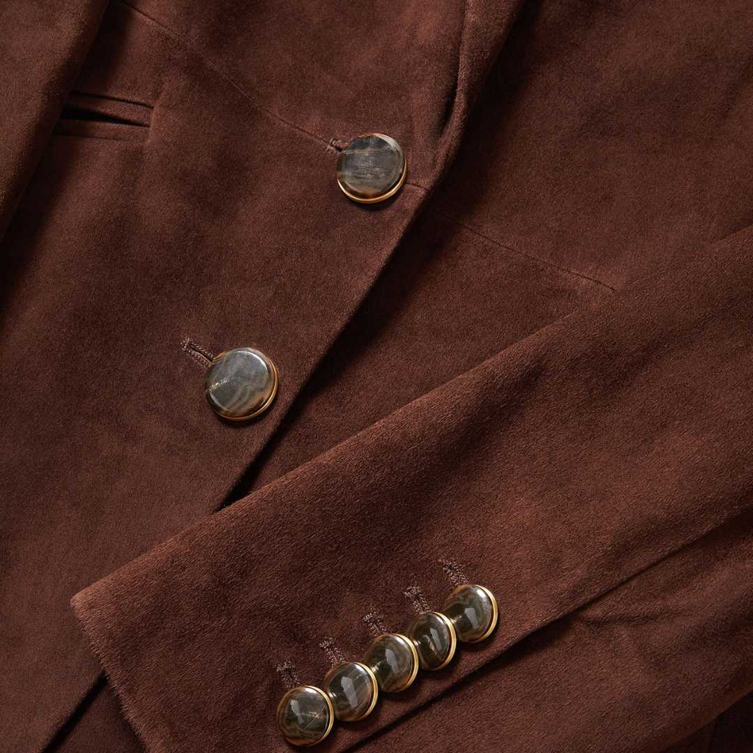 Maci Suede Dickey Jacket in Espresso