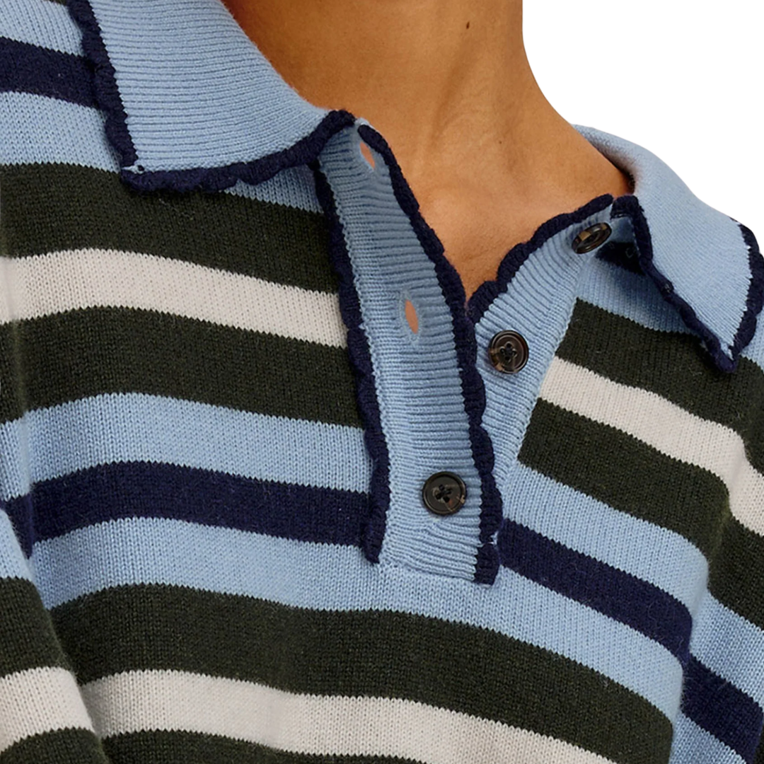 Delora Sweater in Sky Forest Stripe