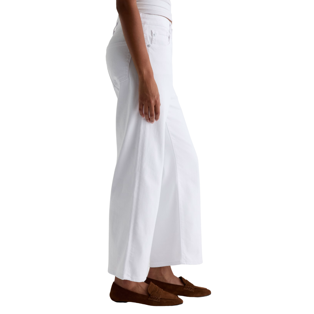 Saige Wide Leg Crop Jean in Gallery White