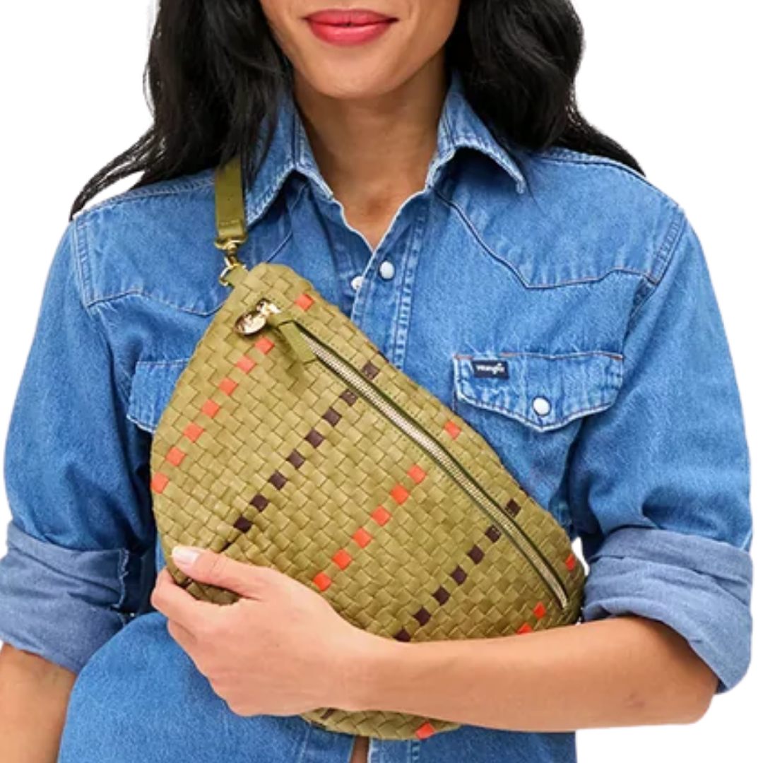 Grande Fanny in Olive Multi Woven Checker W/ Stripes