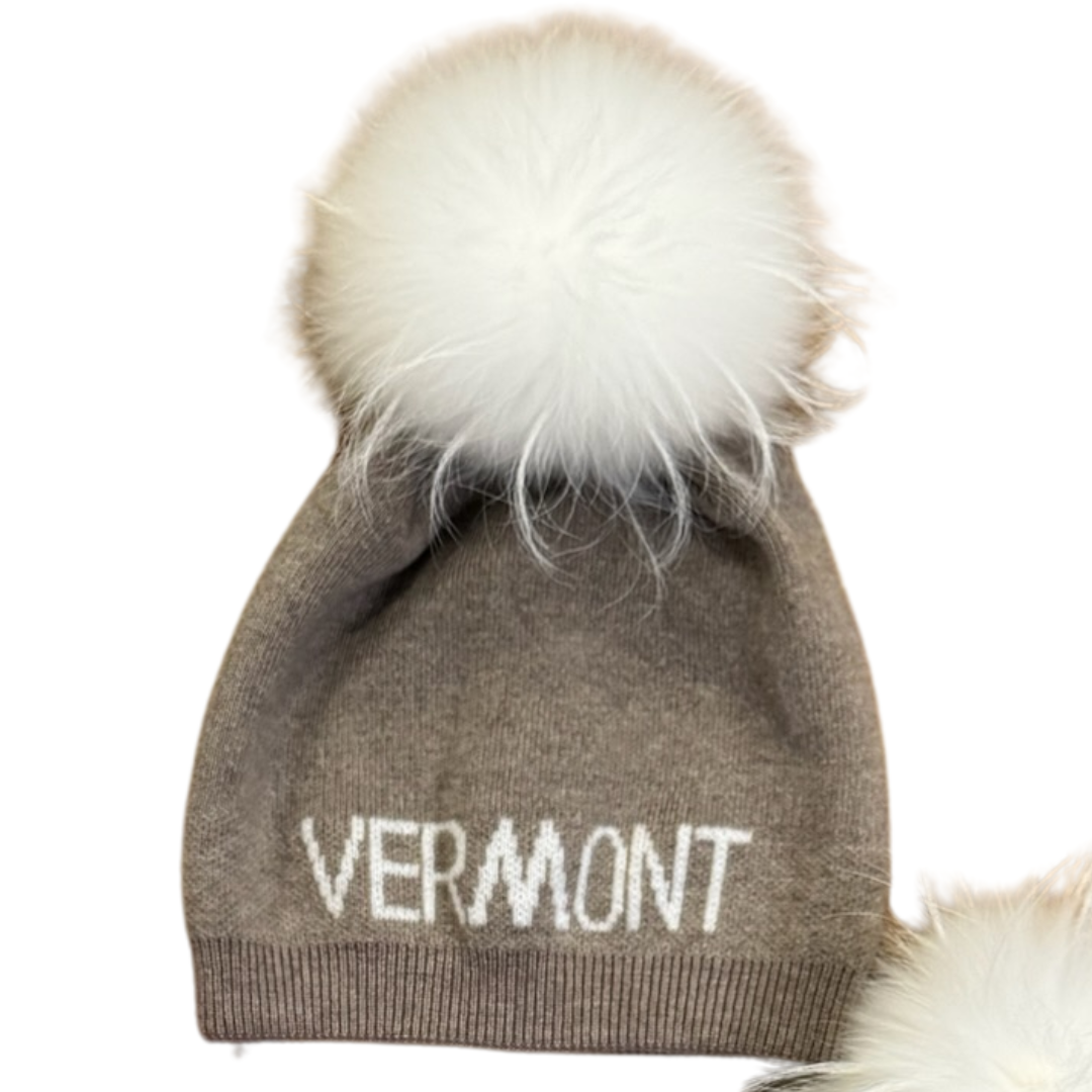 Vermont Pom Hat in Taupe