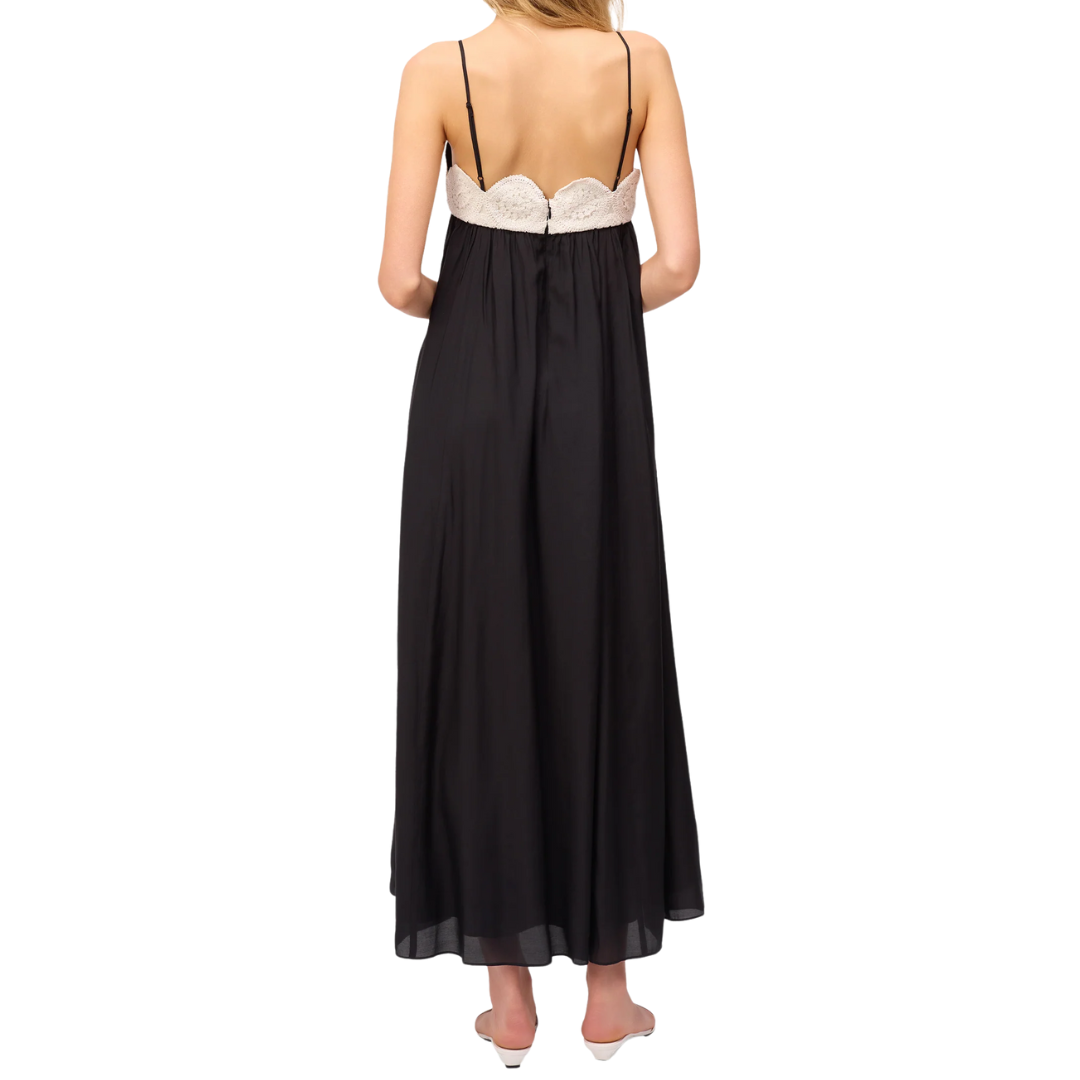 Iona Maxi Dress in Macadamia/Black