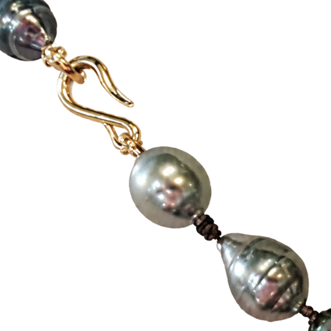 Tahitian Large Pearls 18 " Necklace in Grey
