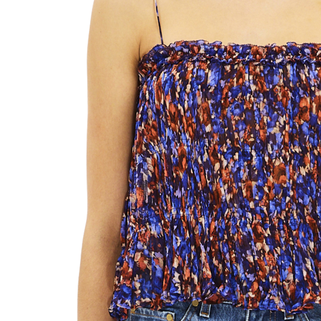 Florian Silk Tank Top in Violet