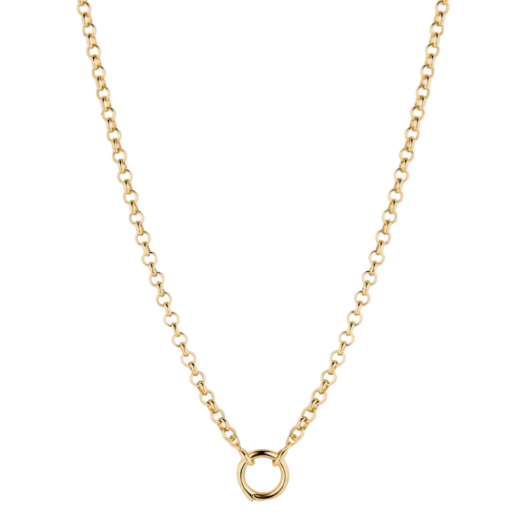 Vienna Rolo Charm Necklace in 14k Gold Plated