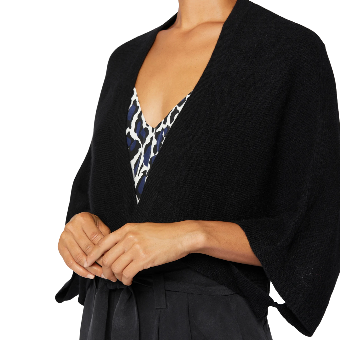 Cay Cashmere Sweater in True Black