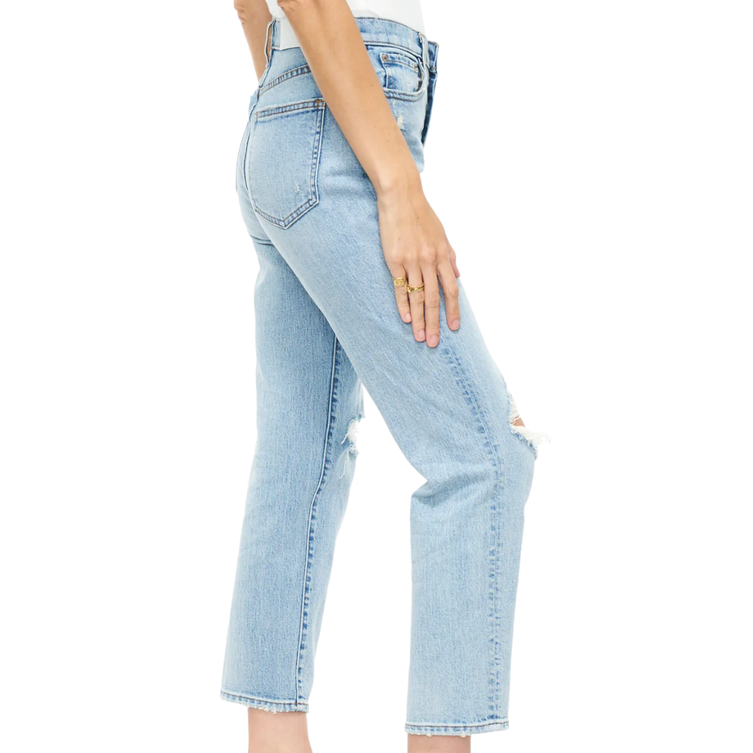 Charlie High Rise Straight in Bali Distressed 
