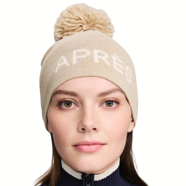 NEW ALP N ROCK women\'s snow reversible beanie in heather oatmeal alp-n-rock-apres-beanie-in-  main image 3