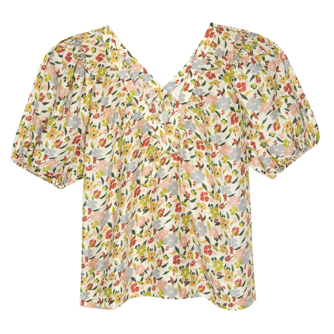 The Bungalow Top in Floating Petals Floral 