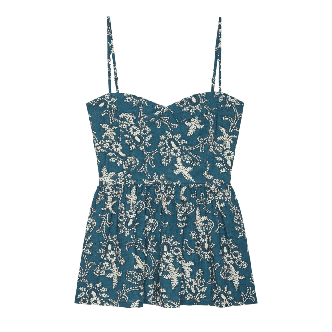 The Verse Top in Indigo Bandana