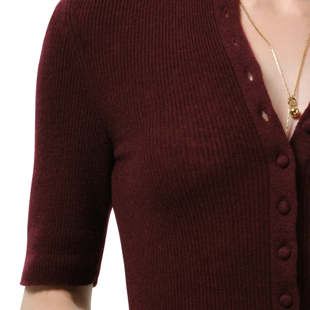 Tabitha Cardigan Sweater in Burgundy