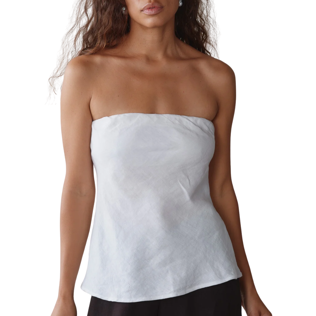 The Linen Tube Top in Powder