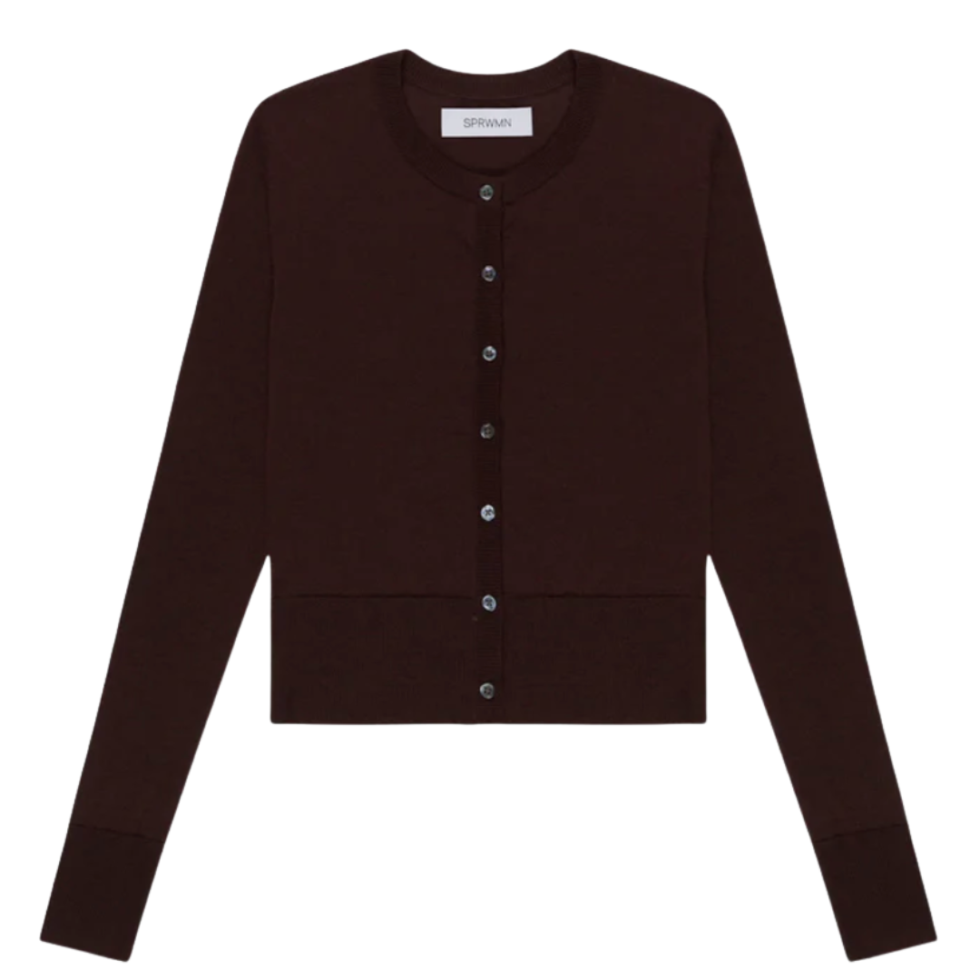 Ultra Fine Cashmere Baby Cardigan in Americano