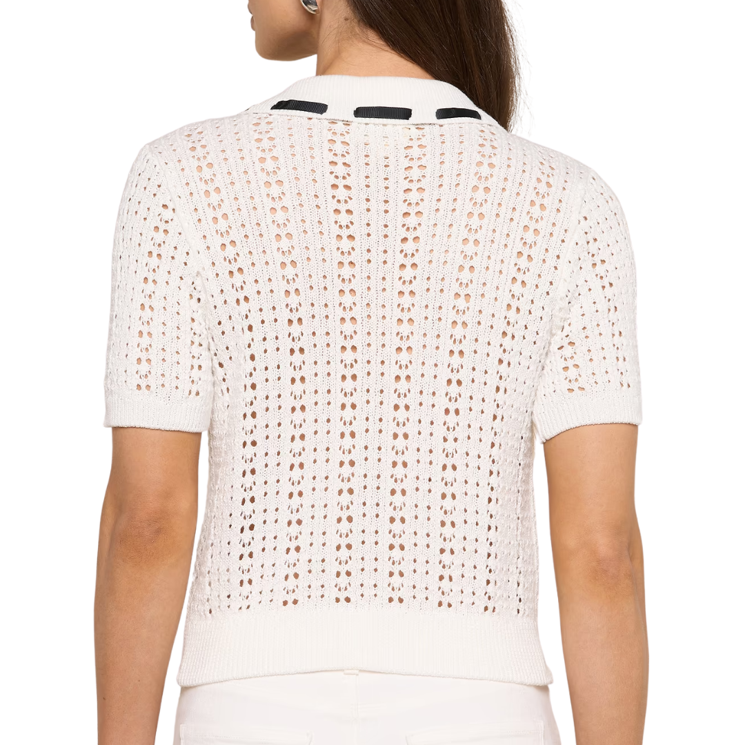 Ninette Knit Top in Ivory/Black