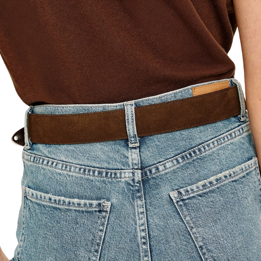 Ryder Belt in Chocolate Suede