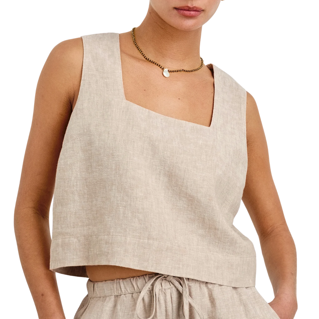 Akira Top in Heathered Flax