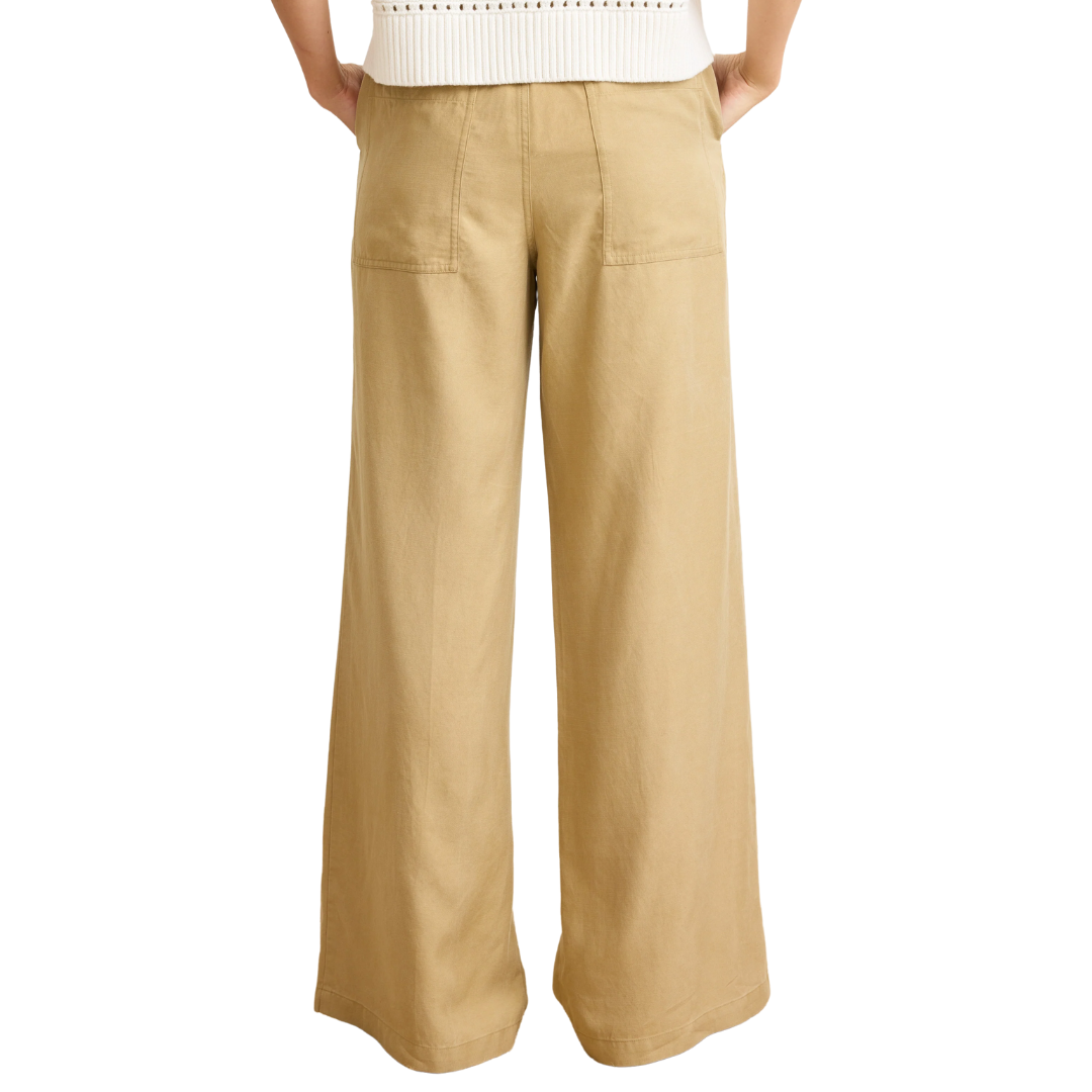Brynn Tie Front Pant in Tan