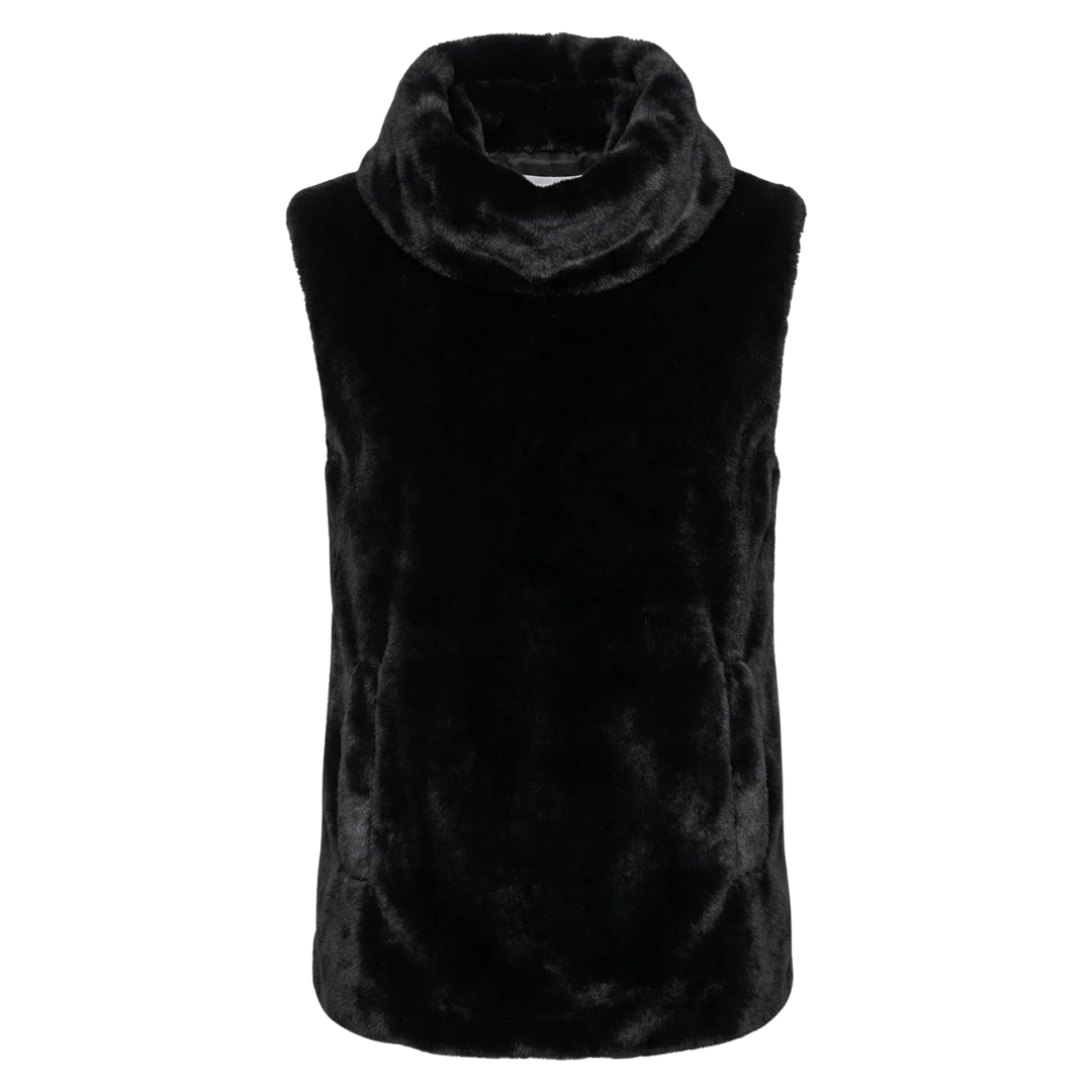 Furry Slip-On Faux Fur Dickey in Black