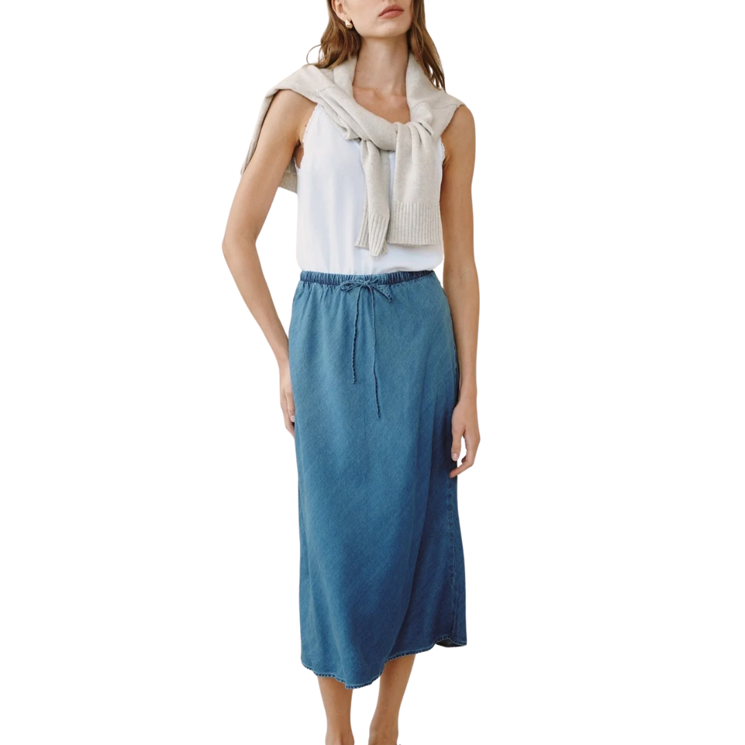 Bias Skirt in Moonlit Wash