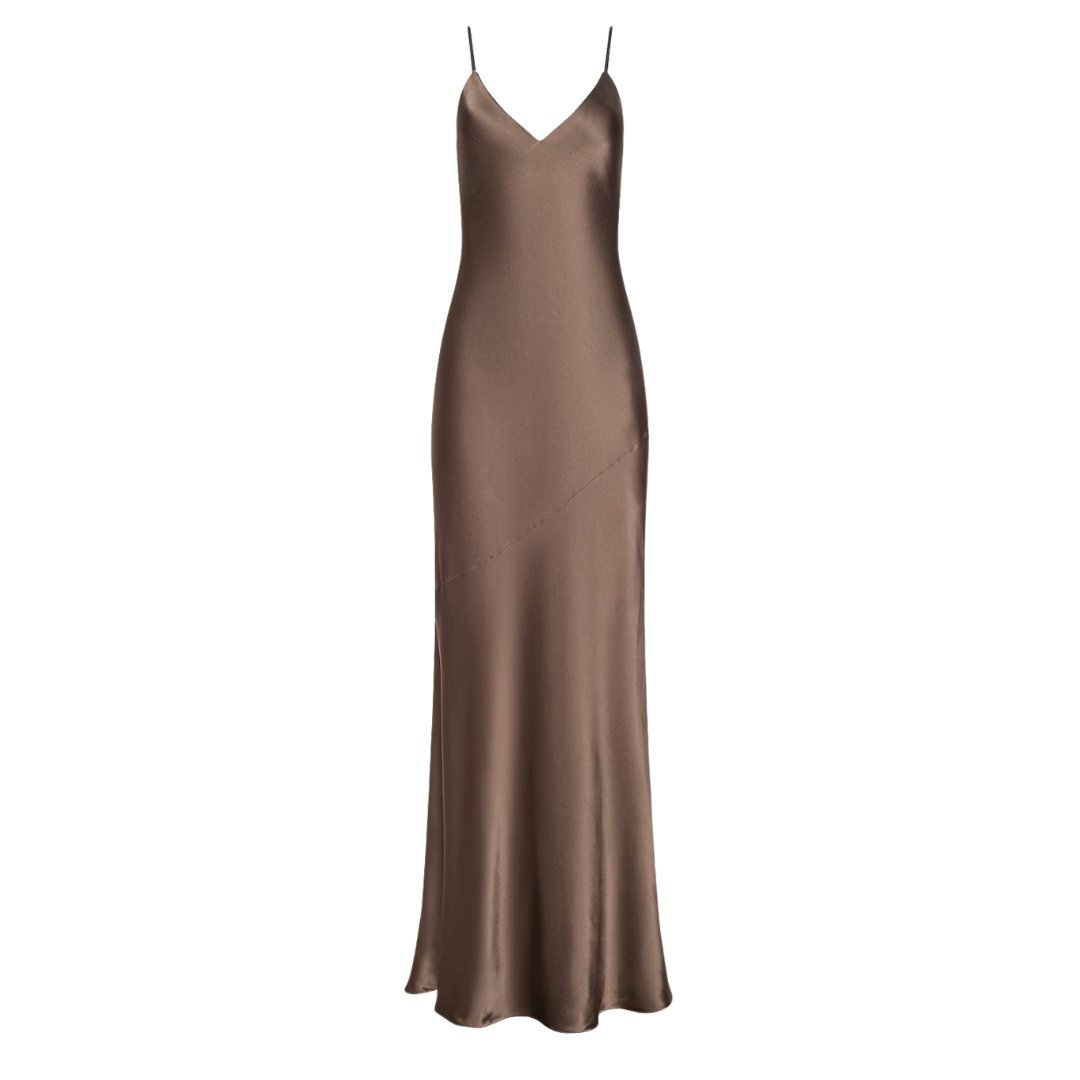 Serita Silk Gown in Cardamom